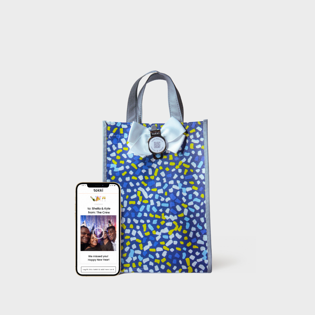 Glow Collection | Reusable Gift Bag + QR Greeting Card Bundle | 9 Pieces