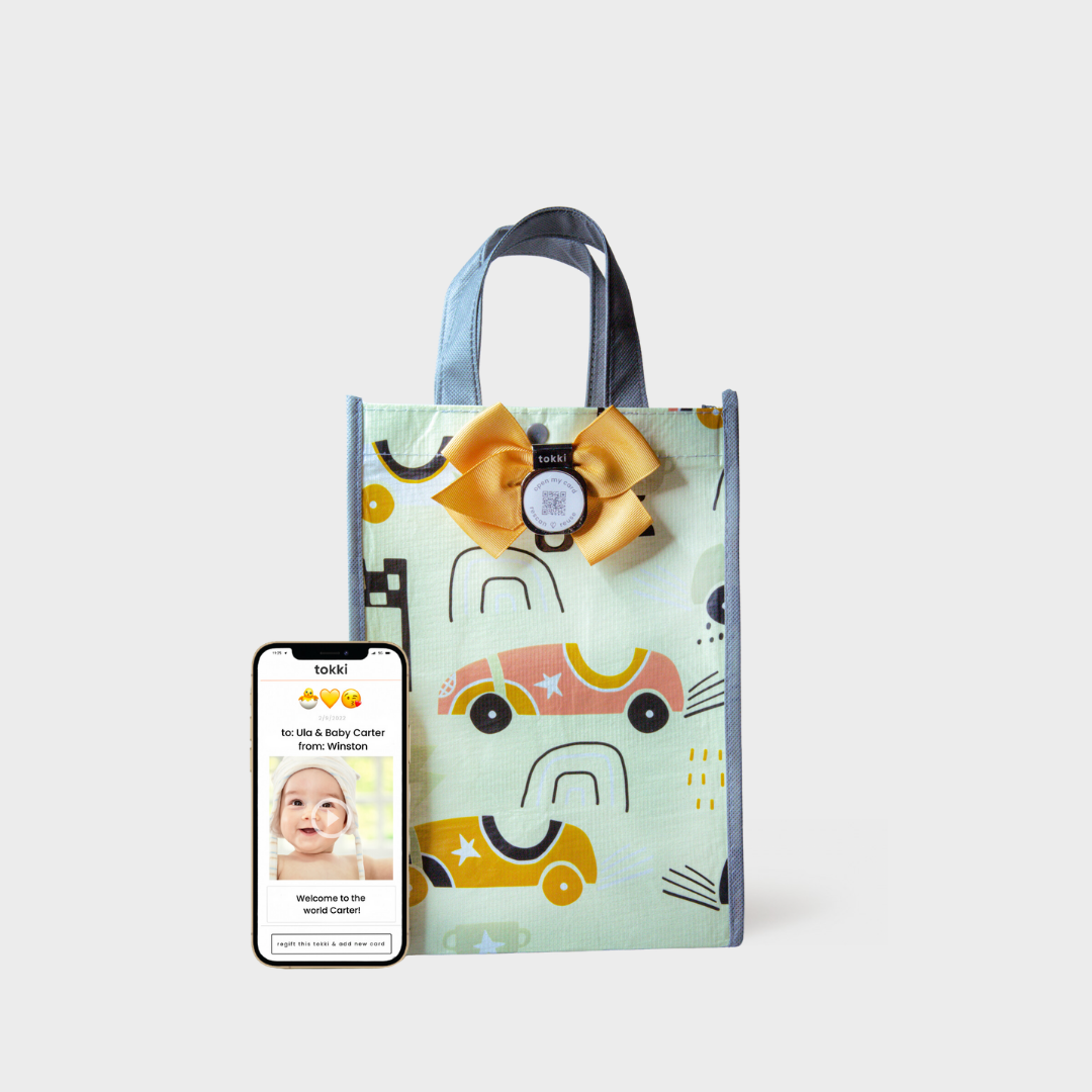 Little Ones Bundle | Reusable Gift Bag + QR Greeting Card Set | 8 Pieces