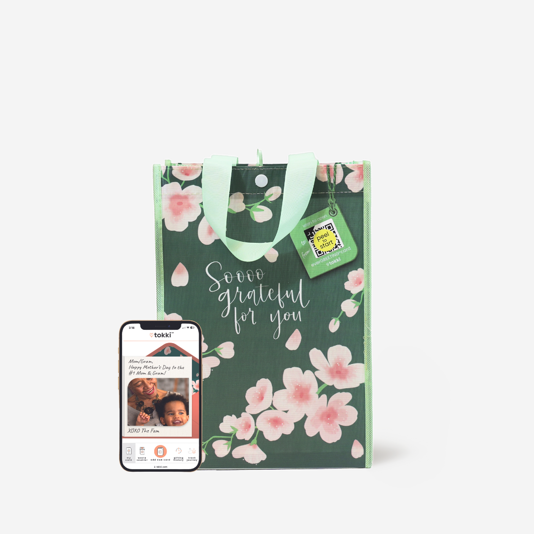 Gratitude Bundle | Reusable Gift Bag + QR Greeting Card | 8 Pieces
