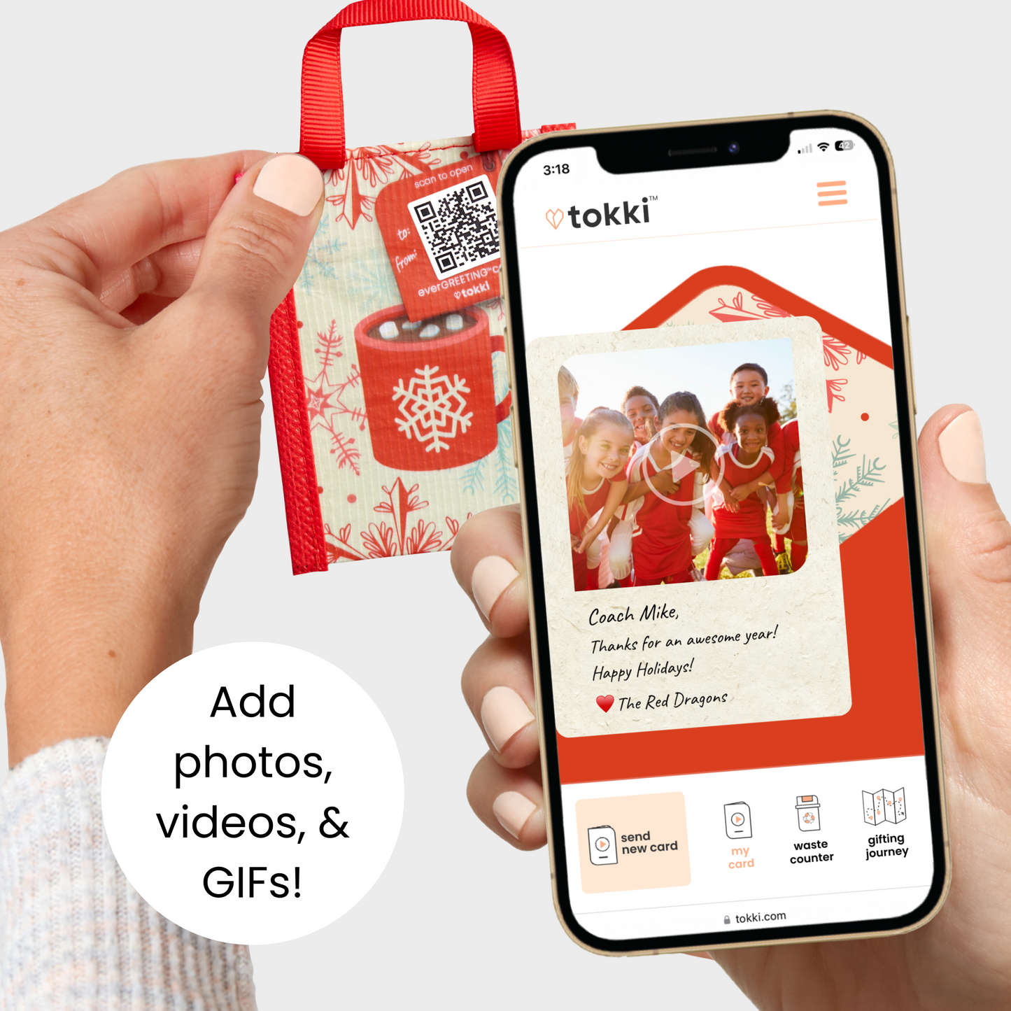 Holiday Bundle | Reusable Gift Card Holders + QR Greeting Cards | 8 Pieces