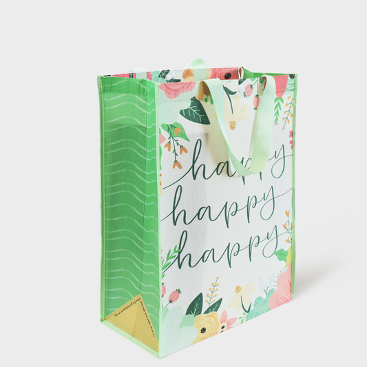 Happy Happy | Extra-Large | Reusable Gift Bag + QR Greeting Card