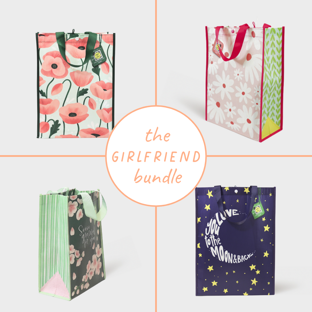 Girlfriend Bundle | Reusable Gift Bag + QR Greeting Card | 8 Pieces