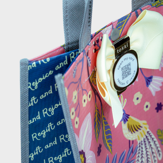 Charm | Large | Reusable Gift Bag + QR Greeting Card