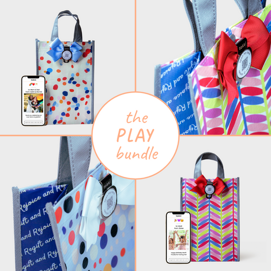 Play Collection | Reusable Gift Bag + QR Greeting Card | 9 Pieces