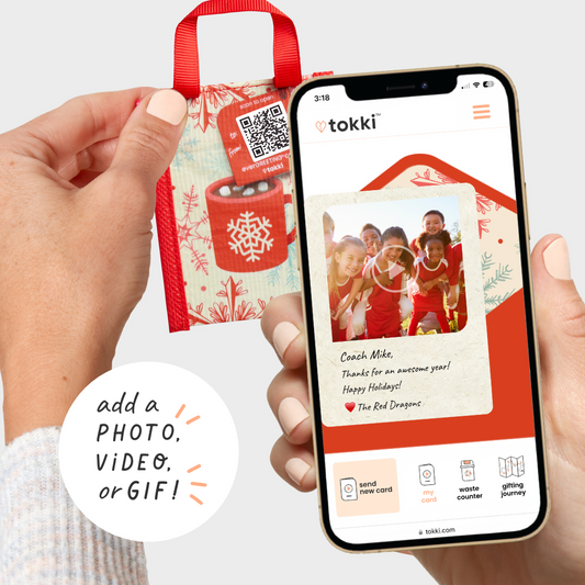 Polka Dot Santa | Reusable Gift Card Holder + QR Greeting Card