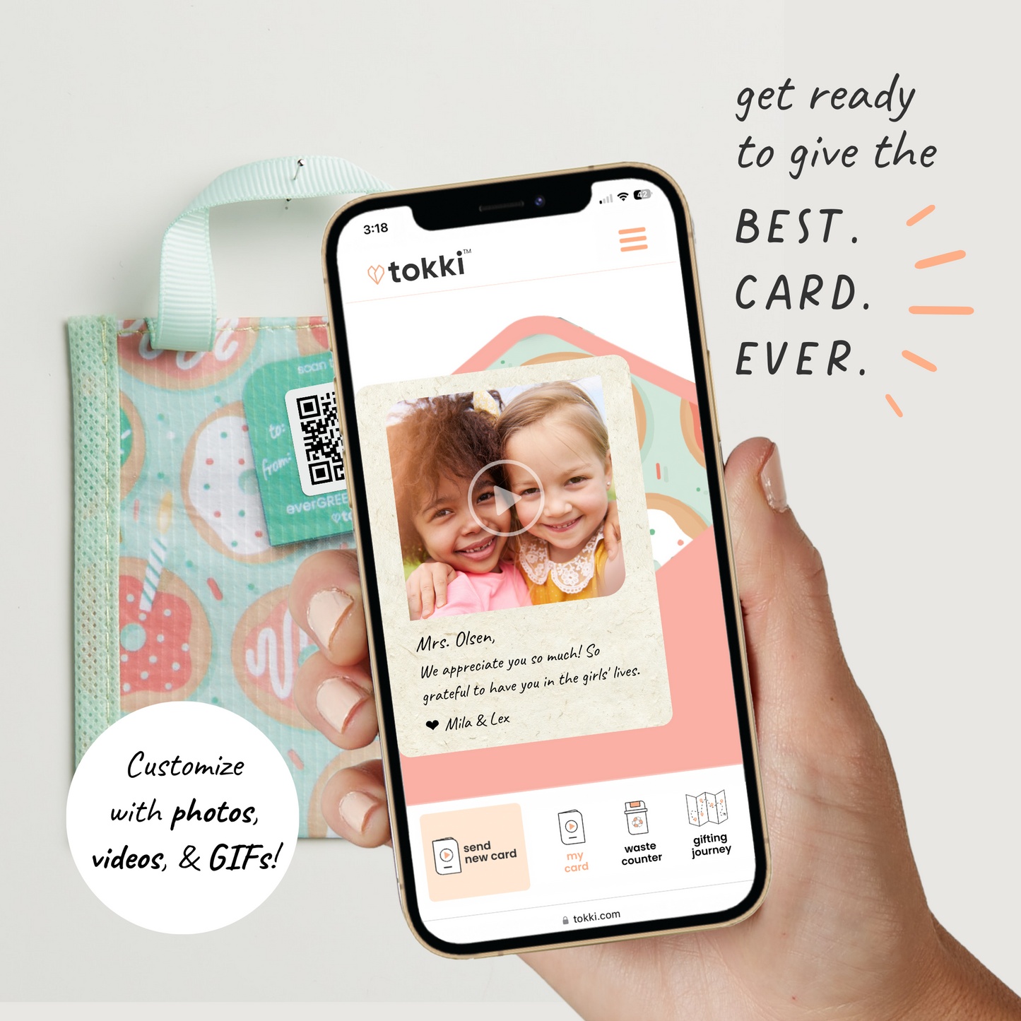 Donuts | Reusable Gift Card Holder + QR Greeting Card