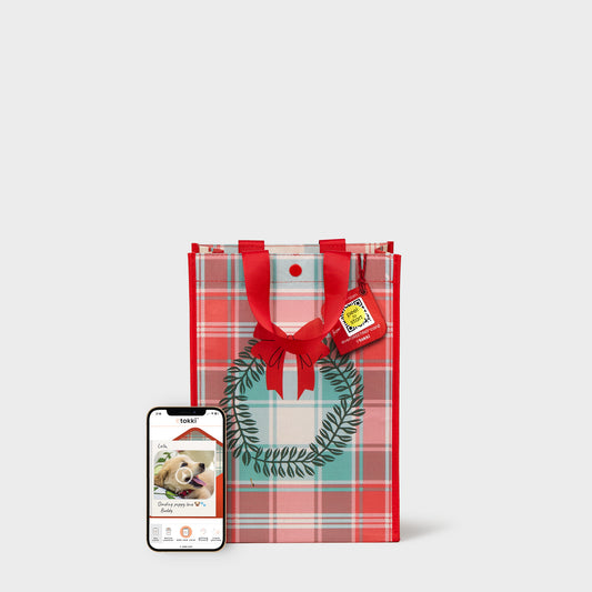 Wreath | Medium | Reusable Gift Bag + QR Greeting Card