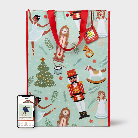 Nutcracker | Extra Large | Reusable Gift Bag + QR Greeting Card