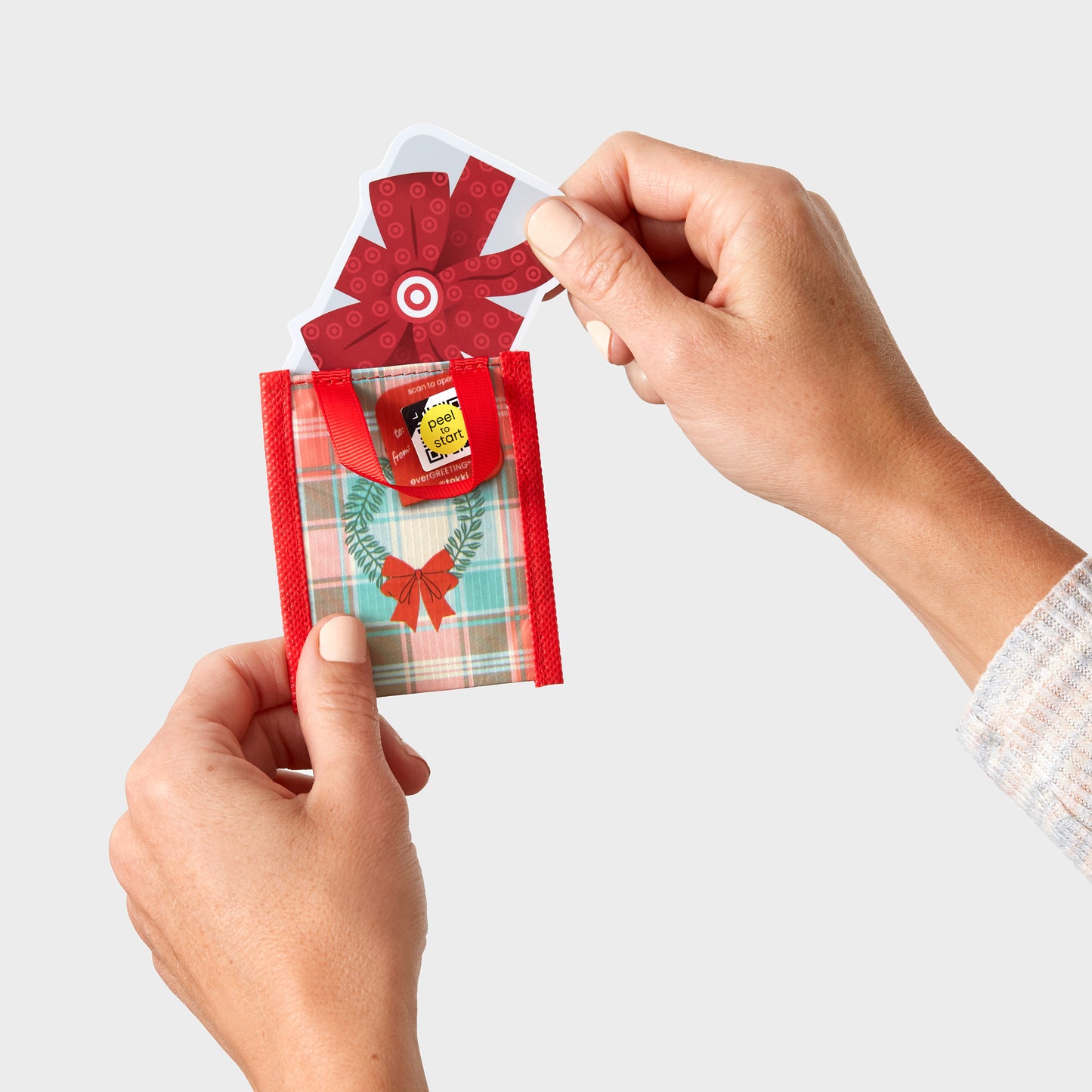 Wreath | Reusable Gift Card Holder + QR Greeting Card