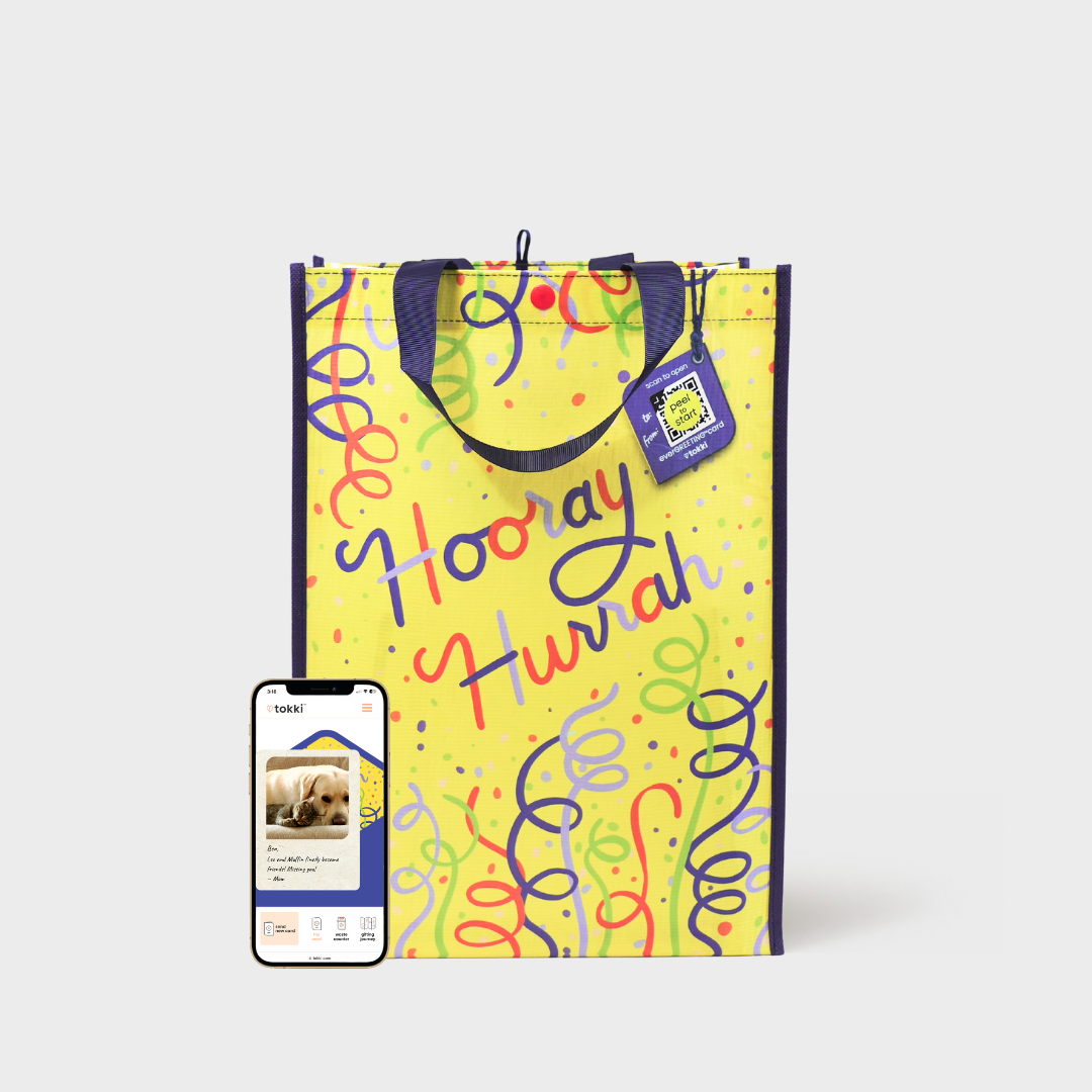 Kids+ Bundle | Reusable Gift Bag + QR Greeting Card | 8 Pieces