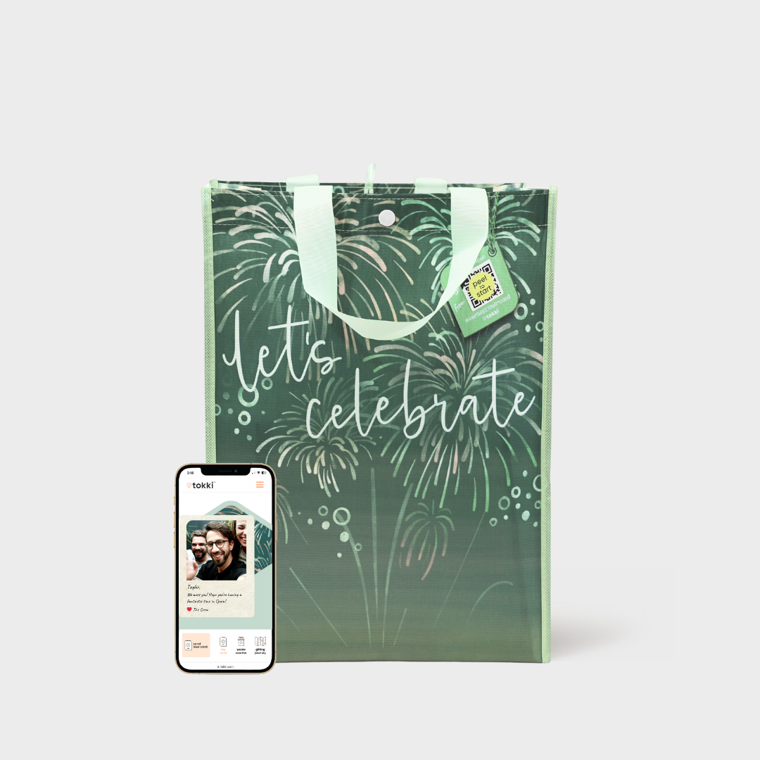 Birthday Bundle | Reusable Gift Bag + QR Greeting Card | 10 Pieces