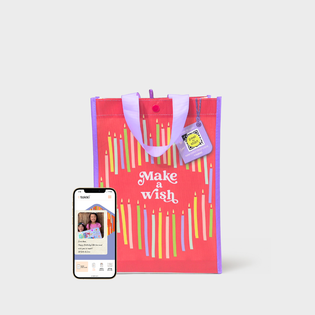 Birthday Bundle | Reusable Gift Bag + QR Greeting Card | 10 Pieces