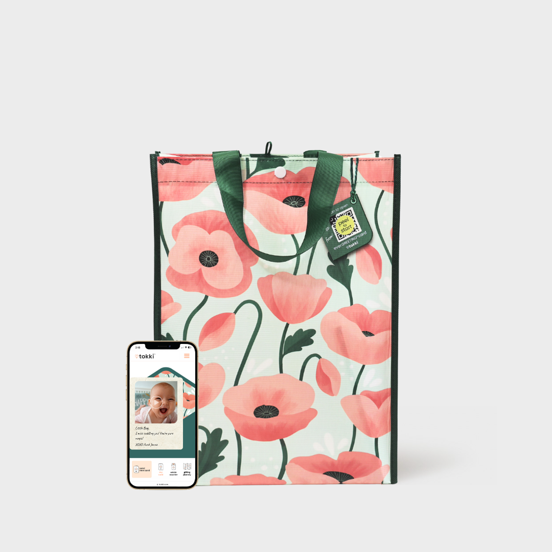 Chic Pastels Bundle | Reusable Gift Bag + QR Greeting Card | 8 Pieces