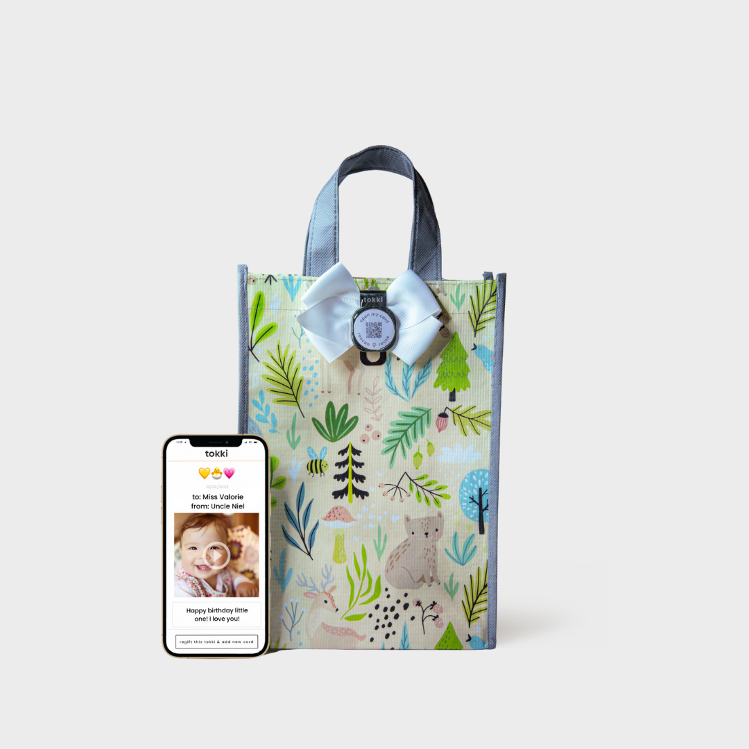 Little Ones Bundle | Reusable Gift Bag + QR Greeting Card Set | 8 Pieces