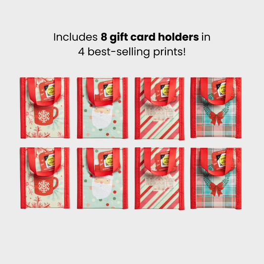 Gift Card Holder Holiday Bundle | Gift Card Holder + EverGREETING™️ Card | 8 Pieces