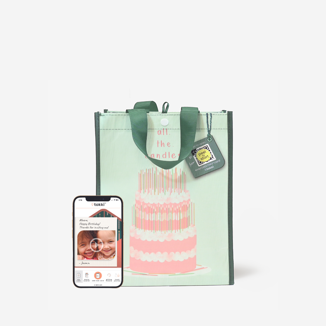 Birthday Bundle | Reusable Gift Bag + QR Greeting Card | 10 Pieces