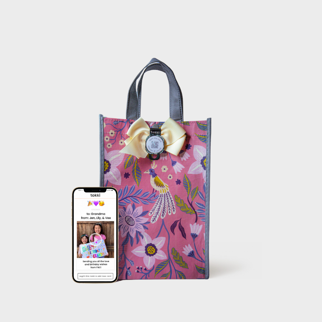 Charm | Large | Reusable Gift Bag + QR Greeting Card