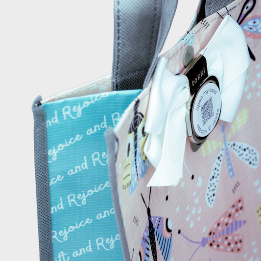 Flutter | Large | Reusable Gift Bag + QR Greeting Card