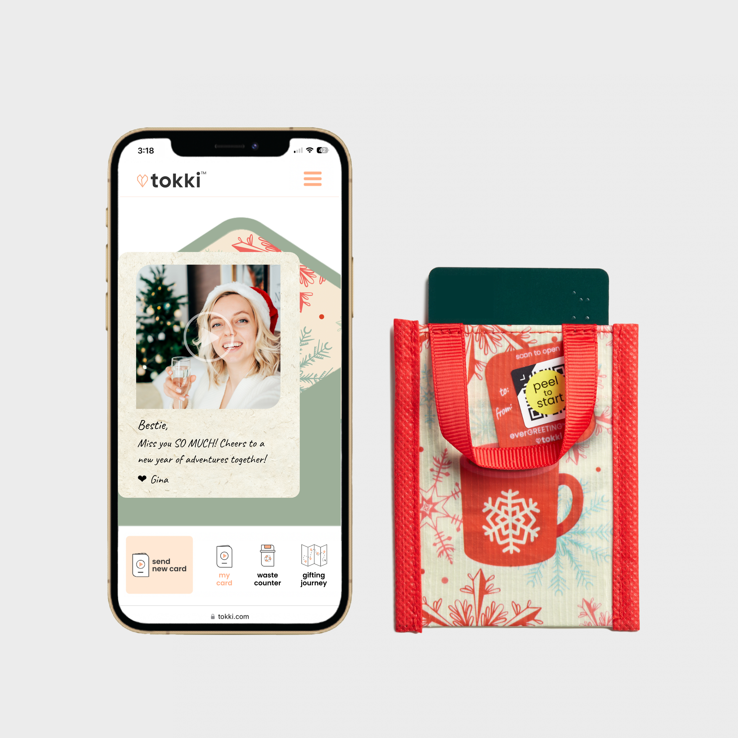 Hot Cocoa | Reusable Gift Card Holder + QR Greeting Card – Tokki