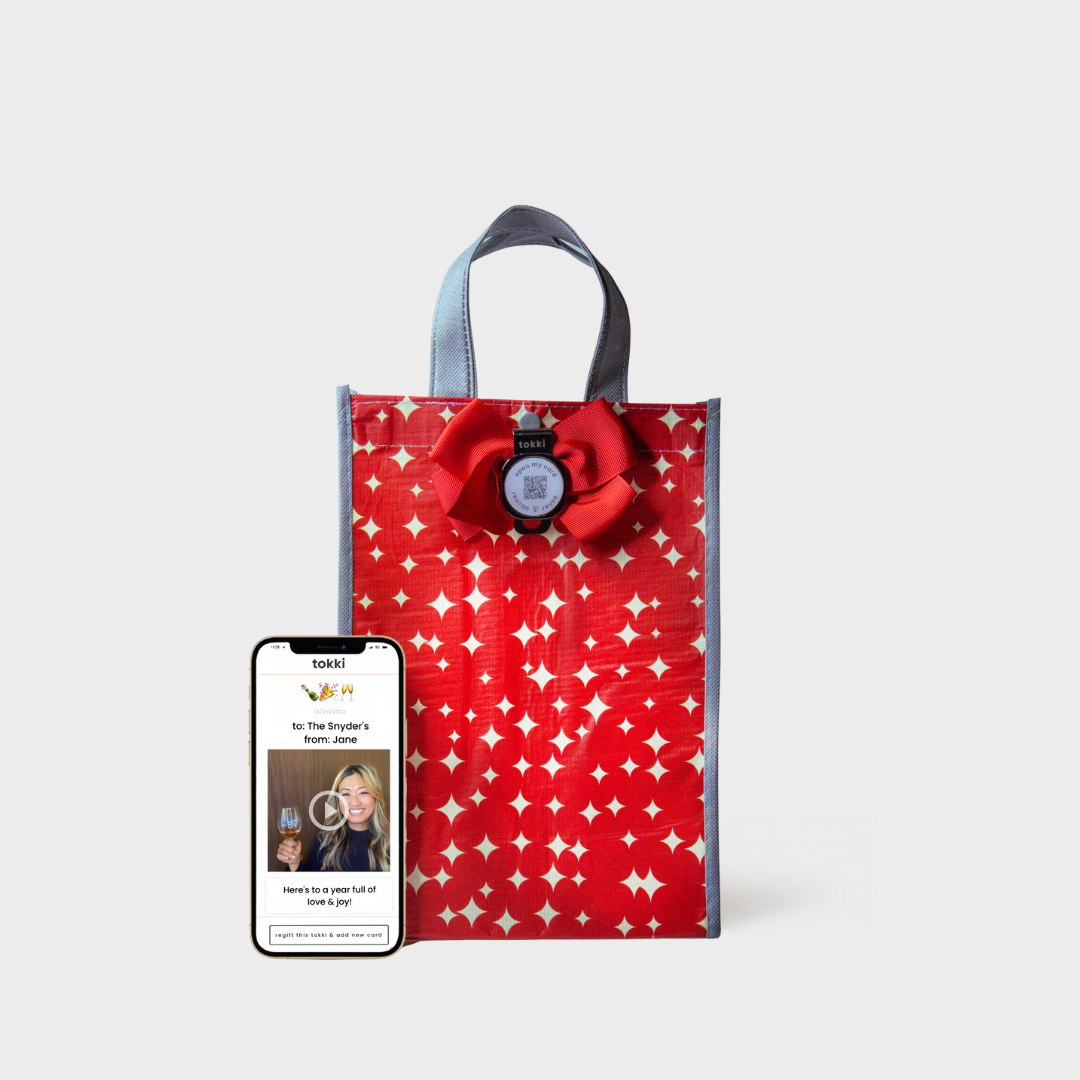 Sparkle | Wine | Reusable Gift Bag + QR Greeting Card