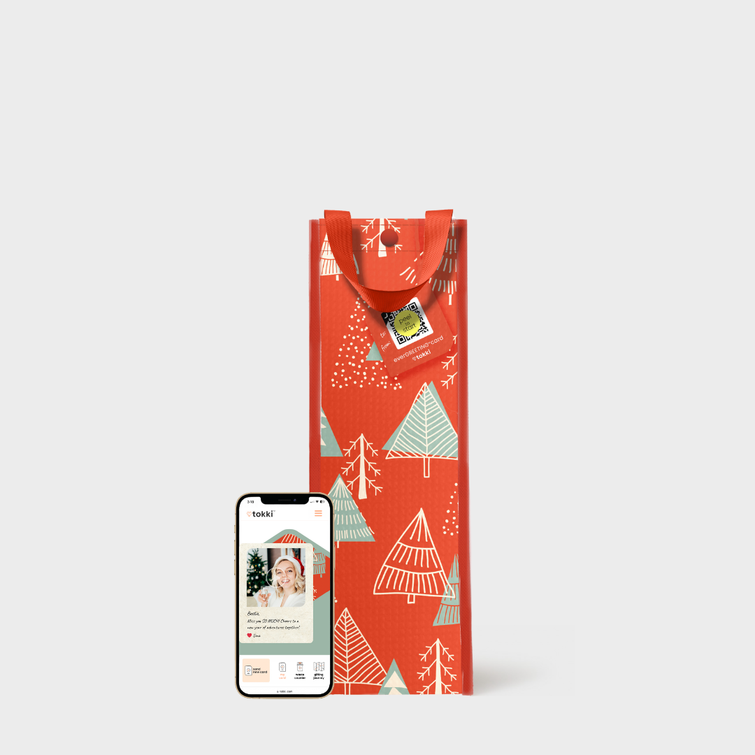 Festive Forest | Wine | Reusable Gift Bag + EverGREETING™️ Card