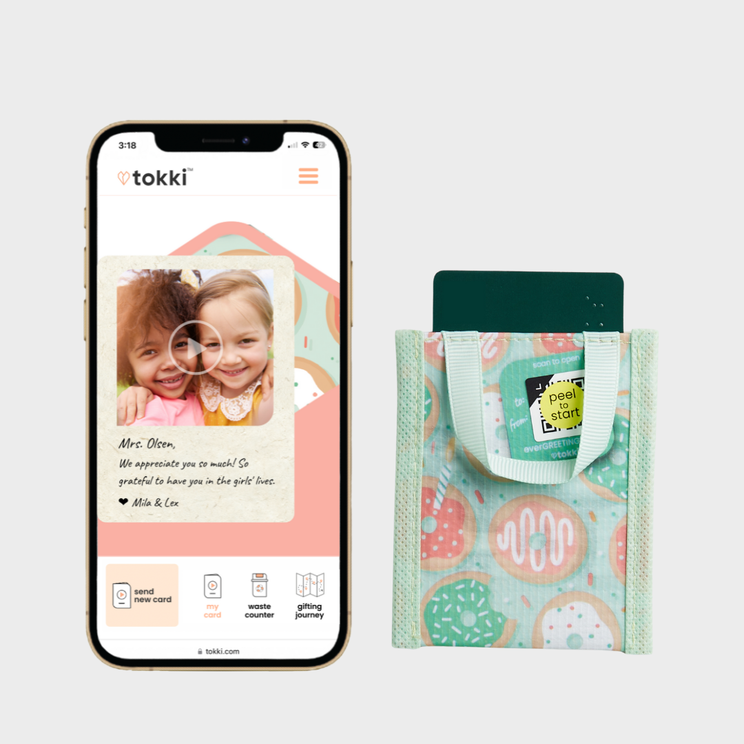 Chic Pastels Bundle | Reusable Gift Bag + QR Greeting Card | 8 Pieces