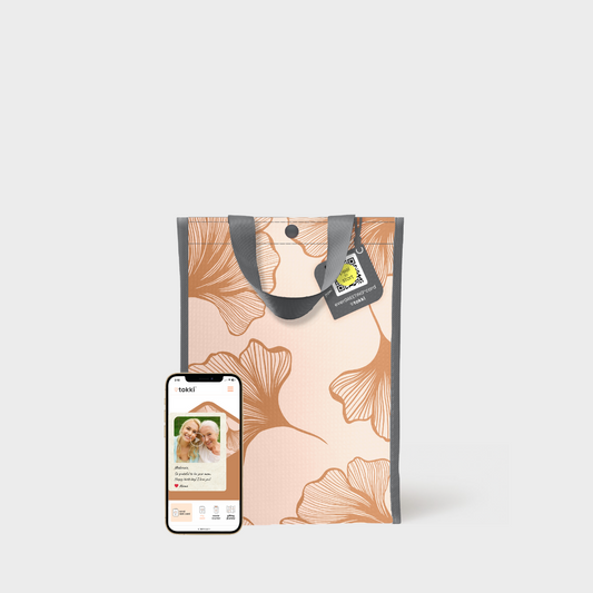 Ginkgo | Medium | Reusable Gift Bag + QR Greeting Card