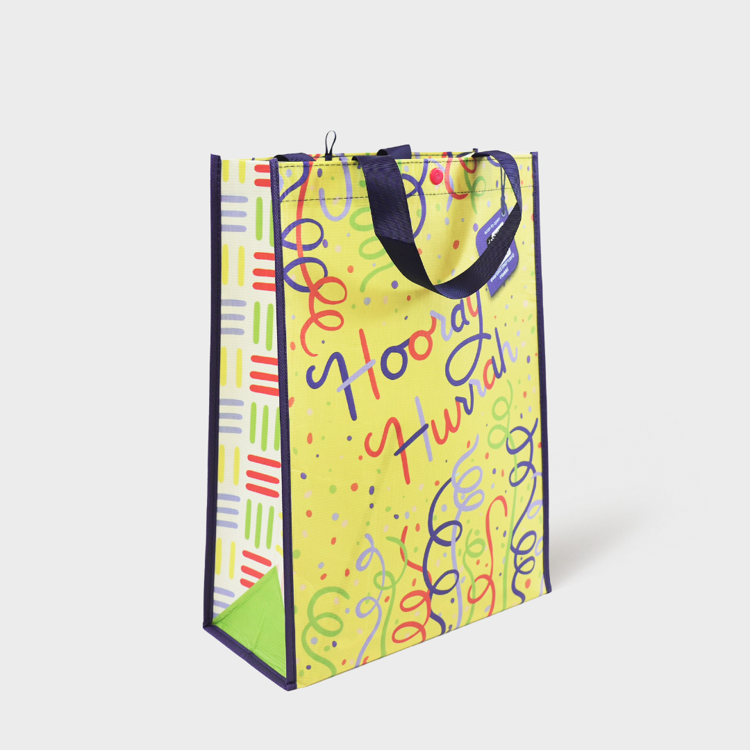 Hooray Hurrah | Large | Reusable Gift Bag + QR Greeting Card