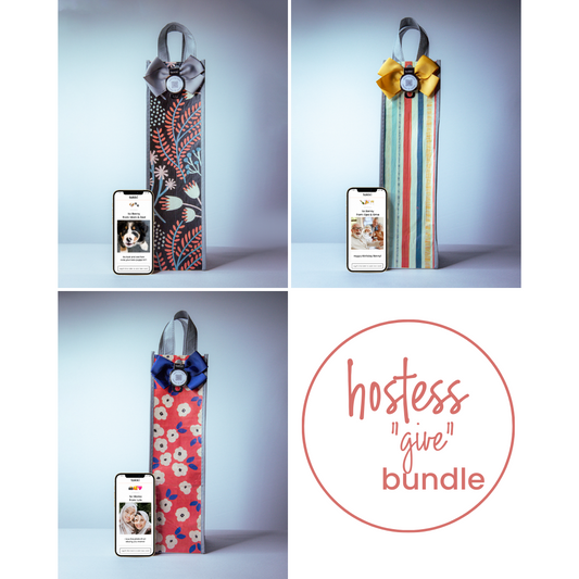 Hostess Bundle - Give | QR Card + Gift Bag Set | 6 Wine Bags