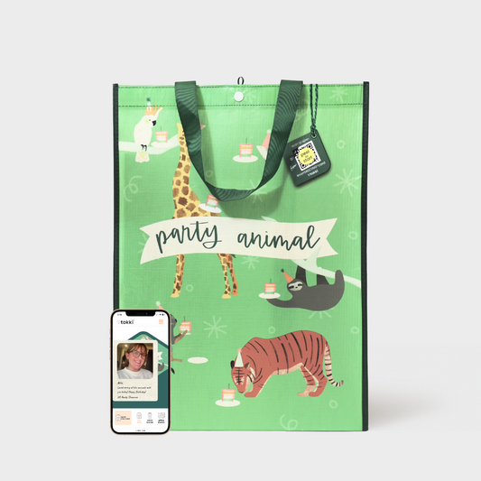 Party Animal | Extra-Large | Reusable Gift Bag + QR Greeting Card