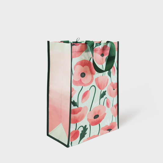 Poppy Fields | Large | Reusable Gift Bag + QR Greeting Card