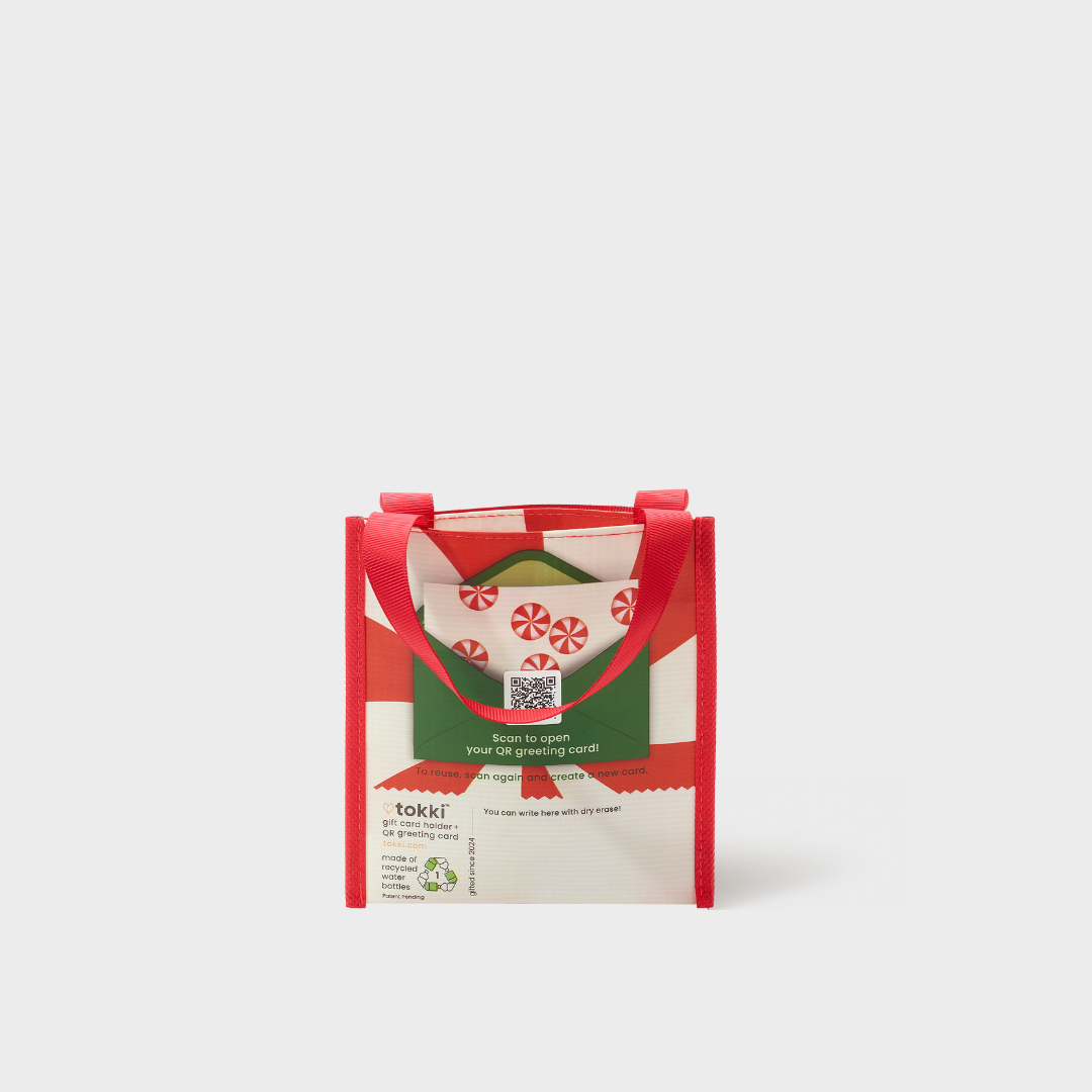 Red Swirl | Reusable Gift Gift Card Holder + QR Greeting Card