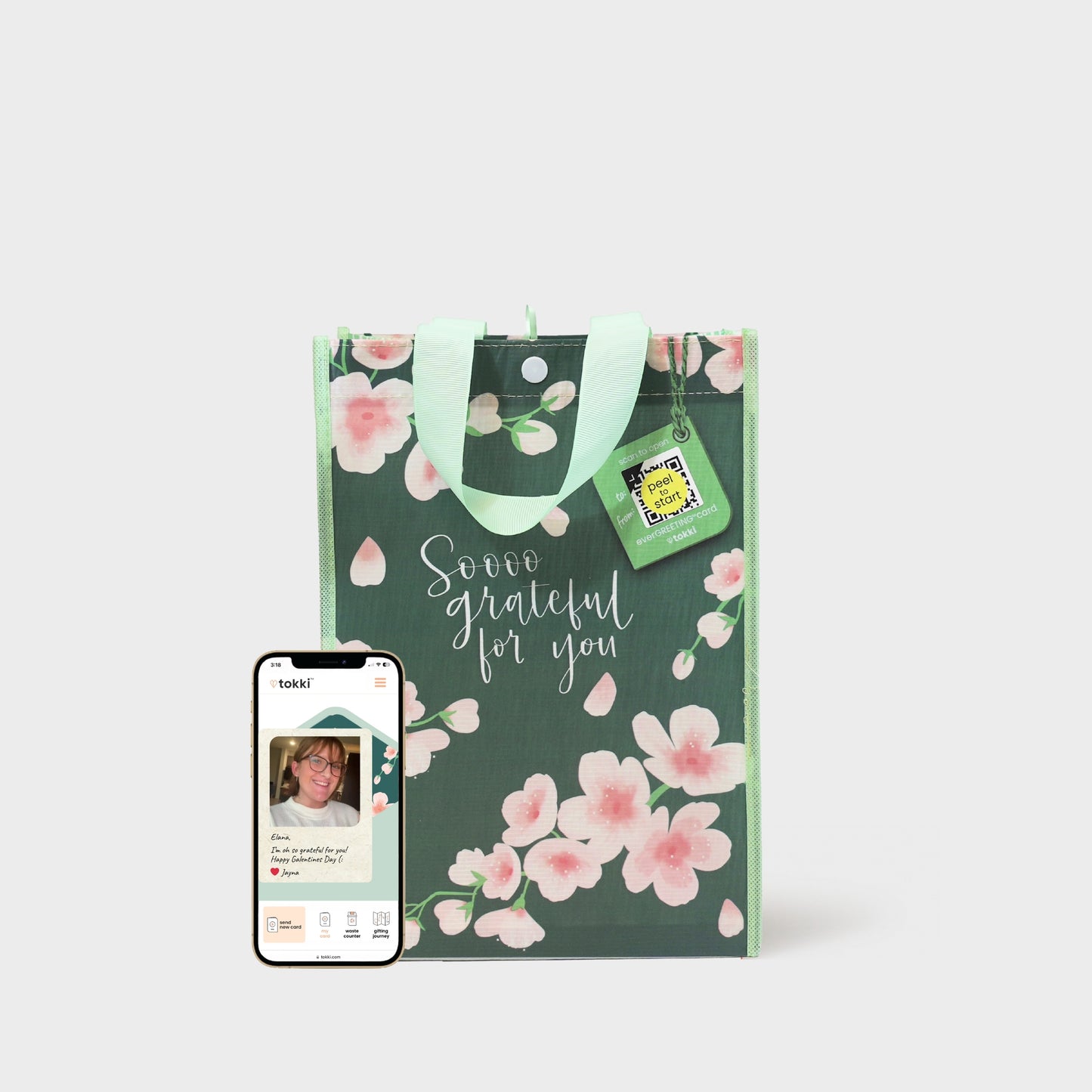 Girlfriend Bundle | Reusable Gift Bag + QR Greeting Card | 8 Pieces