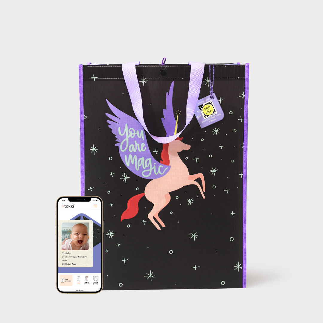 Kids+ Bundle | Reusable Gift Bag + QR Greeting Card | 8 Pieces